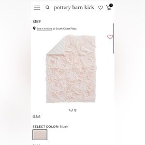 Monique Lhuillier Rosette Baby Quilt pottery barn